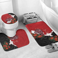 Kiwi New Zealand Personalised Bathroom Set NZ Map Pohutukawa Fern Maori Pattern