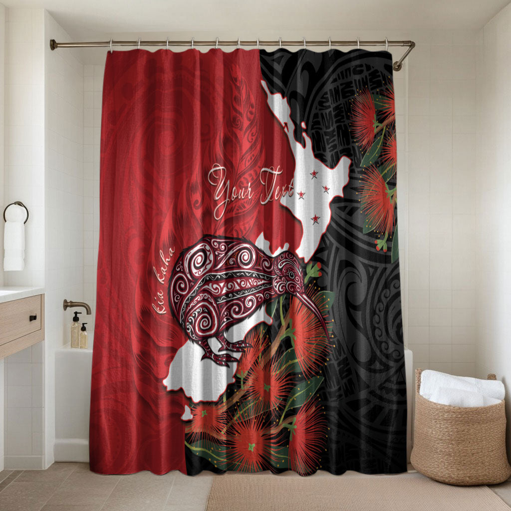 Kiwi New Zealand Personalised Bathroom Set NZ Map Pohutukawa Fern Maori Pattern