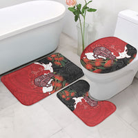 Kiwi New Zealand Personalised Bathroom Set NZ Map Pohutukawa Fern Maori Pattern