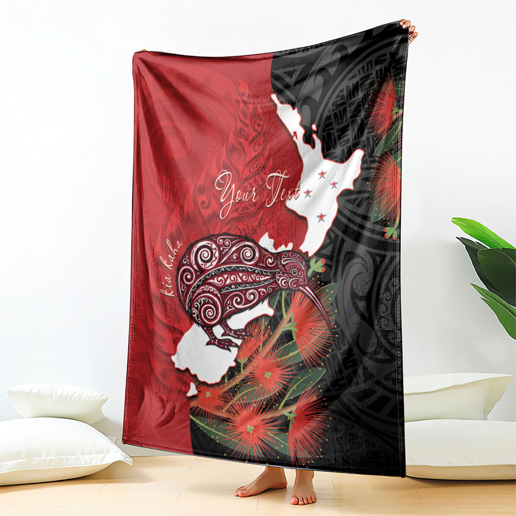 Kiwi New Zealand Personalised Blanket NZ Map Pohutukawa Fern Maori Pattern LT22 - Polynesian Pride