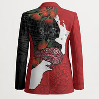 Kiwi New Zealand Personalised Blazer NZ Map Pohutukawa Fern Maori Pattern LT22 - Polynesian Pride