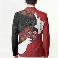 Kiwi New Zealand Personalised Blazer NZ Map Pohutukawa Fern Maori Pattern LT22 - Polynesian Pride
