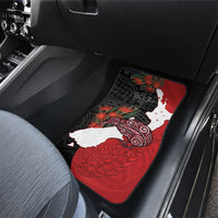 Kiwi New Zealand Personalised Car Mats NZ Map Pohutukawa Fern Maori Pattern LT22 - Polynesian Pride