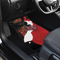 Kiwi New Zealand Personalised Car Mats NZ Map Pohutukawa Fern Maori Pattern LT22 - Polynesian Pride