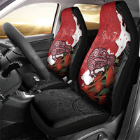 Kiwi New Zealand Personalised Car Seat Cover NZ Map Pohutukawa Fern Maori Pattern LT22 - Polynesian Pride
