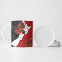 Kiwi New Zealand Personalised Ceramic Mug NZ Map Pohutukawa Fern Maori Pattern LT22 - Polynesian Pride