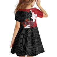 Kiwi New Zealand Personalised Family Matching Off The Shoulder Long Sleeve Dress and Hawaiian Shirt NZ Map Pohutukawa Fern Maori Pattern