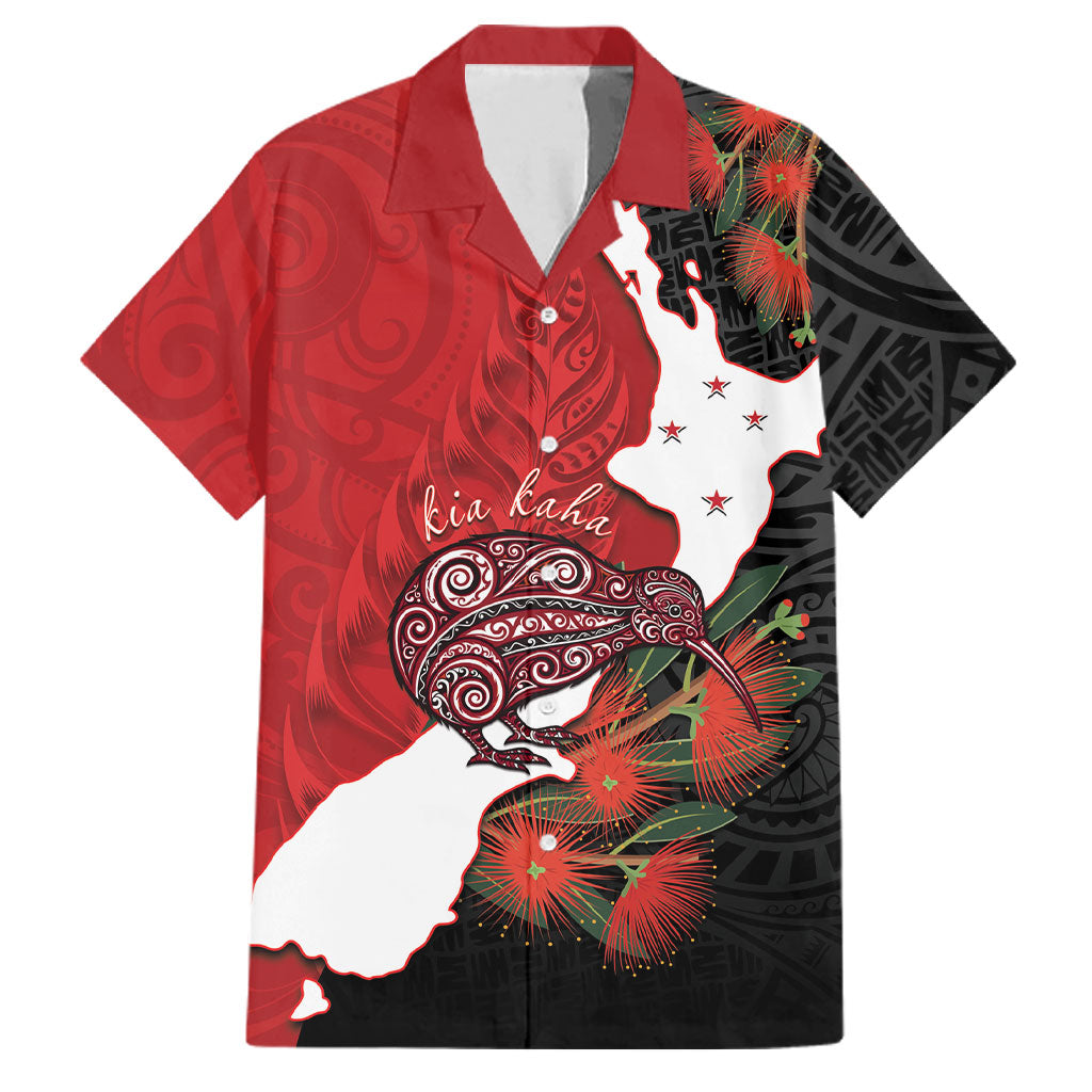 Kiwi New Zealand Personalised Family Matching Puletasi and Hawaiian Shirt NZ Map Pohutukawa Fern Maori Pattern