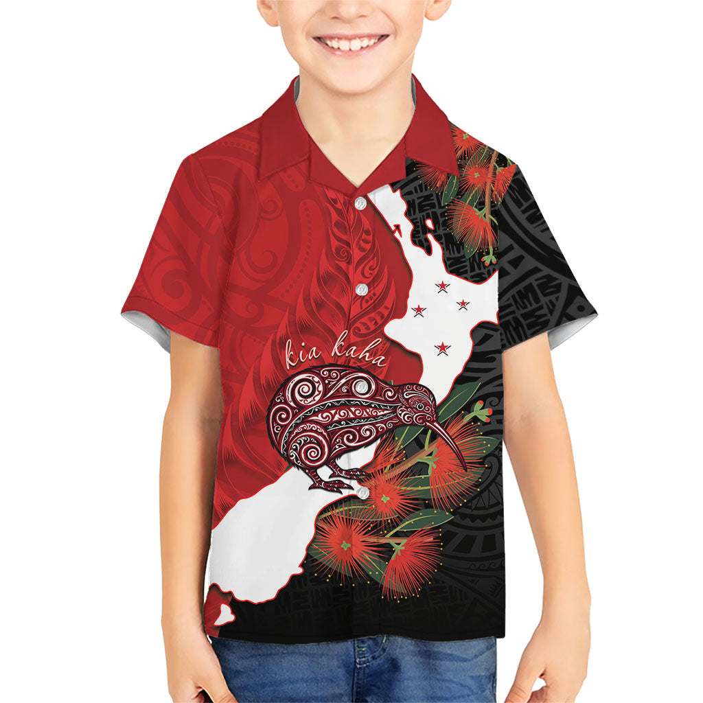 Kiwi New Zealand Personalised Hawaiian Shirt NZ Map Pohutukawa Fern Maori Pattern