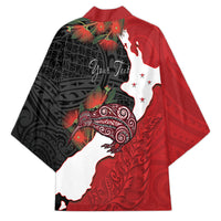 Kiwi New Zealand Personalised Kimono NZ Map Pohutukawa Fern Maori Pattern LT22 - Polynesian Pride