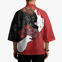 Kiwi New Zealand Personalised Kimono NZ Map Pohutukawa Fern Maori Pattern LT22 - Polynesian Pride
