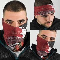 Kiwi New Zealand Personalised Neck Gaiter NZ Map Pohutukawa Fern Maori Pattern LT22 - Polynesian Pride