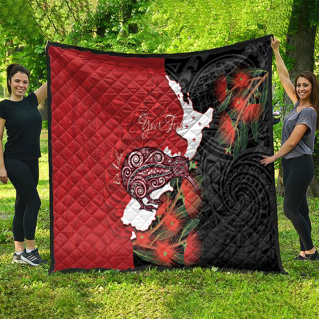 Kiwi New Zealand Personalised Quilt NZ Map Pohutukawa Fern Maori Pattern LT22 - Polynesian Pride