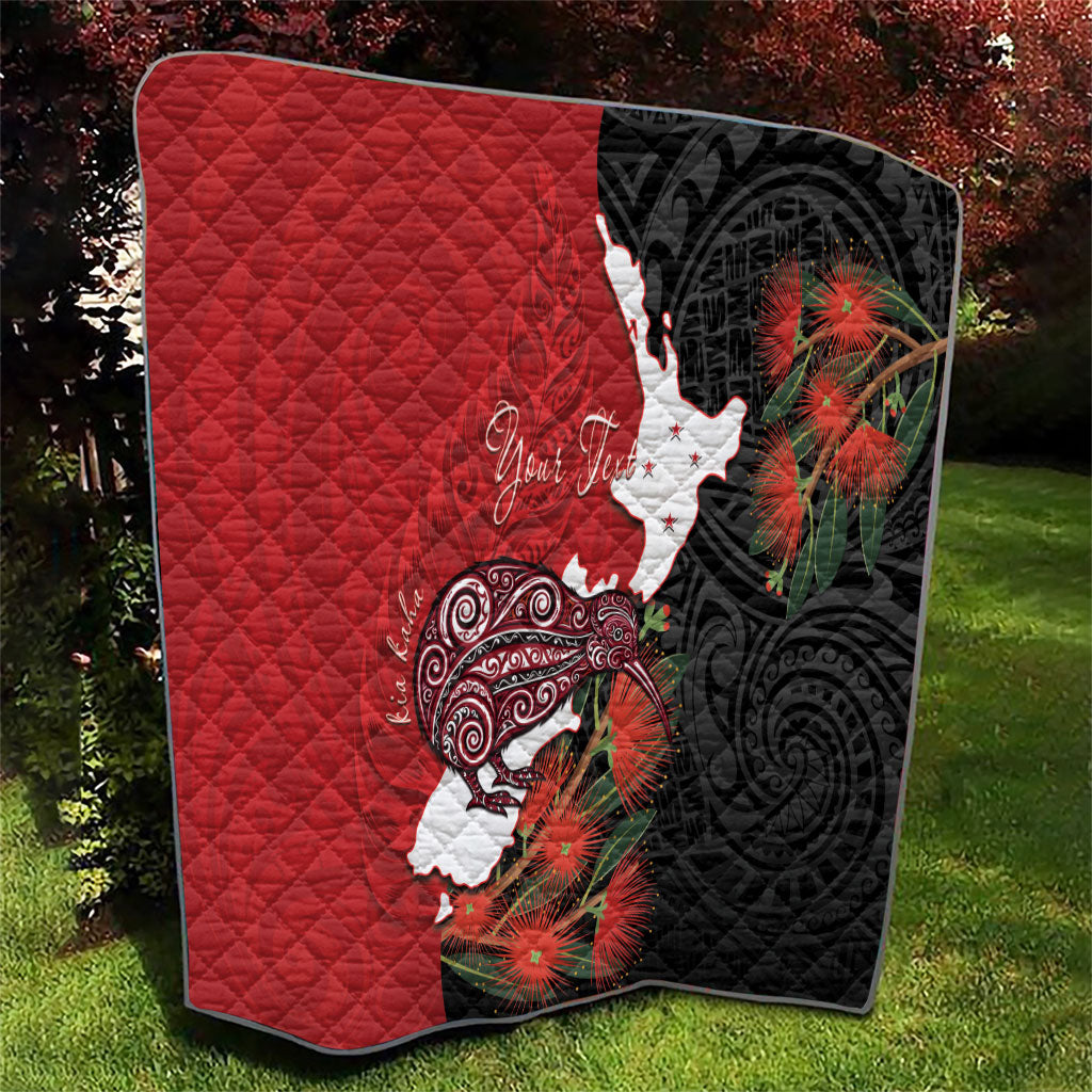 Kiwi New Zealand Personalised Quilt NZ Map Pohutukawa Fern Maori Pattern LT22 - Polynesian Pride