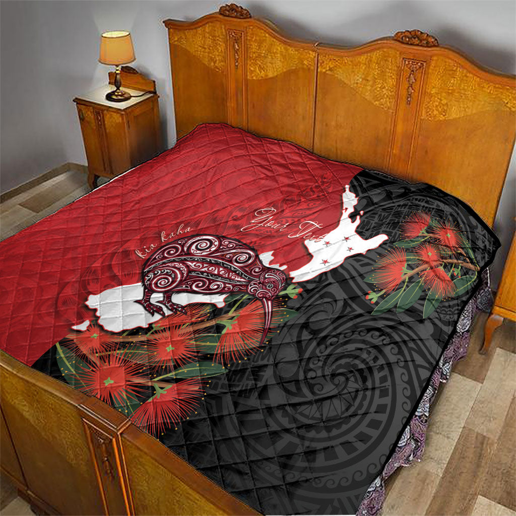 Kiwi New Zealand Personalised Quilt NZ Map Pohutukawa Fern Maori Pattern LT22 - Polynesian Pride