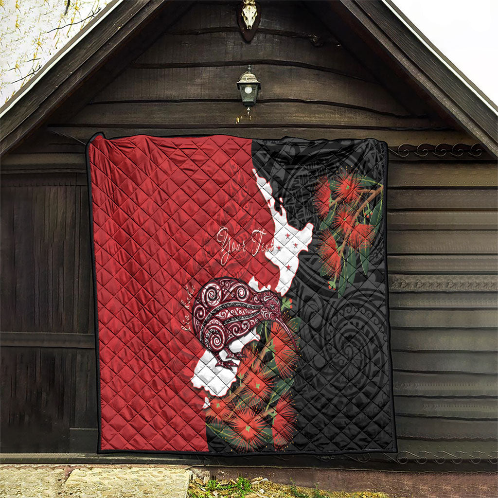 Kiwi New Zealand Personalised Quilt NZ Map Pohutukawa Fern Maori Pattern LT22 - Polynesian Pride