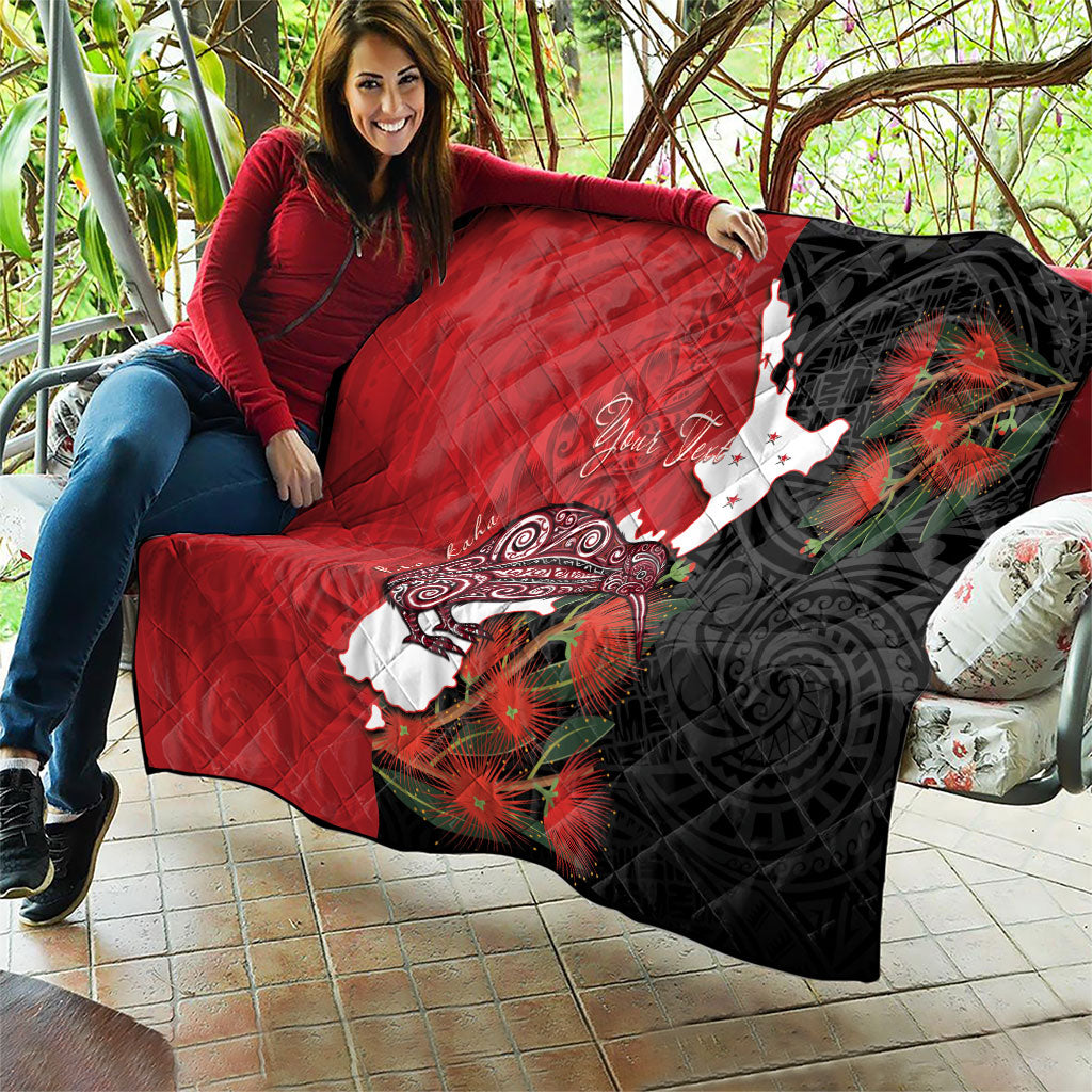 Kiwi New Zealand Personalised Quilt NZ Map Pohutukawa Fern Maori Pattern LT22 - Polynesian Pride