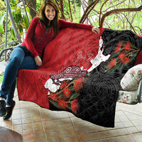 Kiwi New Zealand Personalised Quilt NZ Map Pohutukawa Fern Maori Pattern LT22 - Polynesian Pride