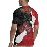 Kiwi New Zealand Personalised Rugby Jersey NZ Map Pohutukawa Fern Maori Pattern LT22 - Polynesian Pride