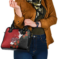 Kiwi New Zealand Personalised Shoulder Handbag NZ Map Pohutukawa Fern Maori Pattern LT22 - Polynesian Pride