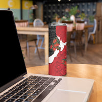 Kiwi New Zealand Personalised Skinny Tumbler NZ Map Pohutukawa Fern Maori Pattern