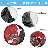 Kiwi New Zealand Personalised Spare Tire Cover NZ Map Pohutukawa Fern Maori Pattern LT22 - Polynesian Pride
