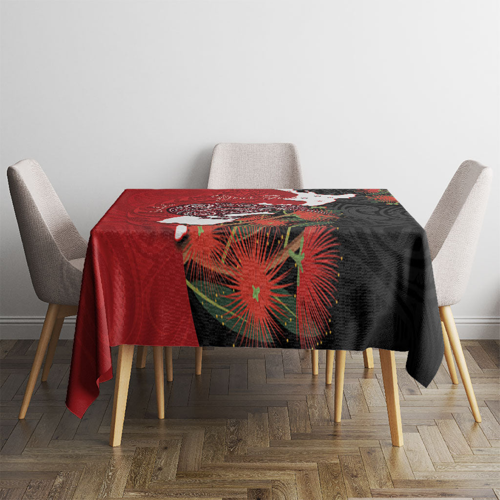 Kiwi New Zealand Personalised Tablecloth NZ Map Pohutukawa Fern Maori Pattern LT22 - Polynesian Pride