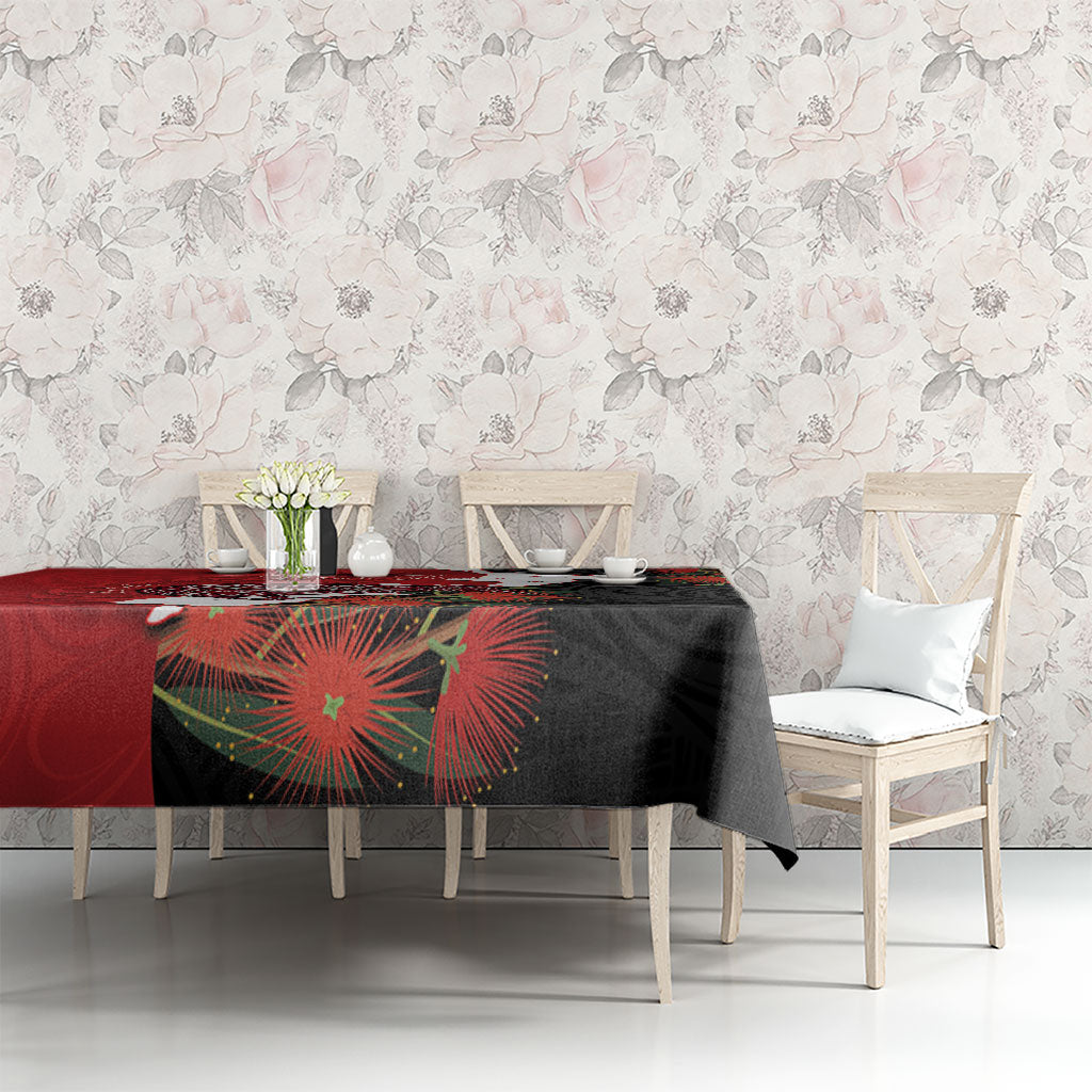 Kiwi New Zealand Personalised Tablecloth NZ Map Pohutukawa Fern Maori Pattern LT22 - Polynesian Pride