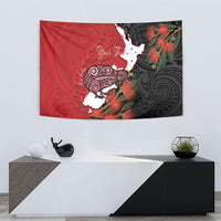Kiwi New Zealand Personalised Tapestry NZ Map Pohutukawa Fern Maori Pattern