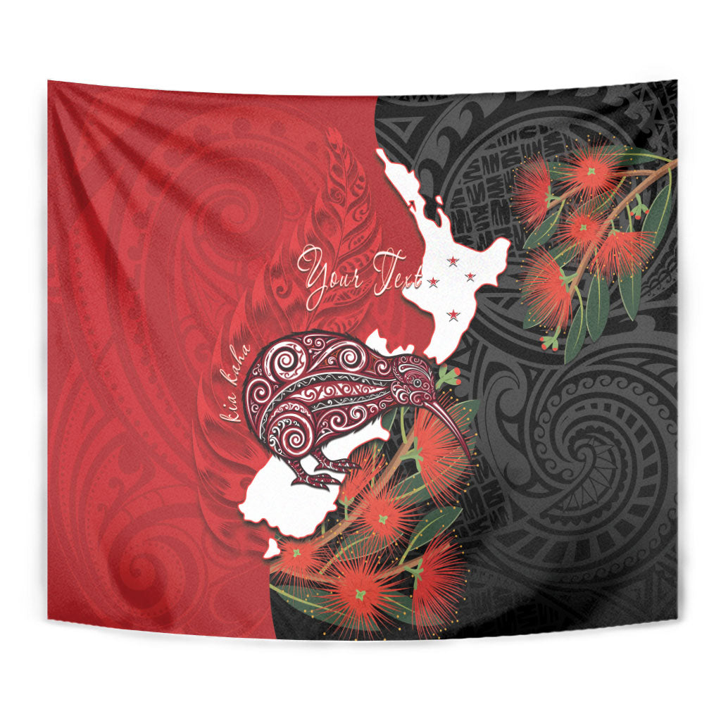 Kiwi New Zealand Personalised Tapestry NZ Map Pohutukawa Fern Maori Pattern