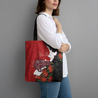 Kiwi New Zealand Personalised Tote Bag NZ Map Pohutukawa Fern Maori Pattern LT22 - Polynesian Pride