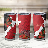 Kiwi New Zealand Personalised Tumbler Cup NZ Map Pohutukawa Fern Maori Pattern LT22 - Polynesian Pride