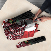 Kiwi New Zealand Personalised Umbrella NZ Map Pohutukawa Fern Maori Pattern LT22 - Polynesian Pride