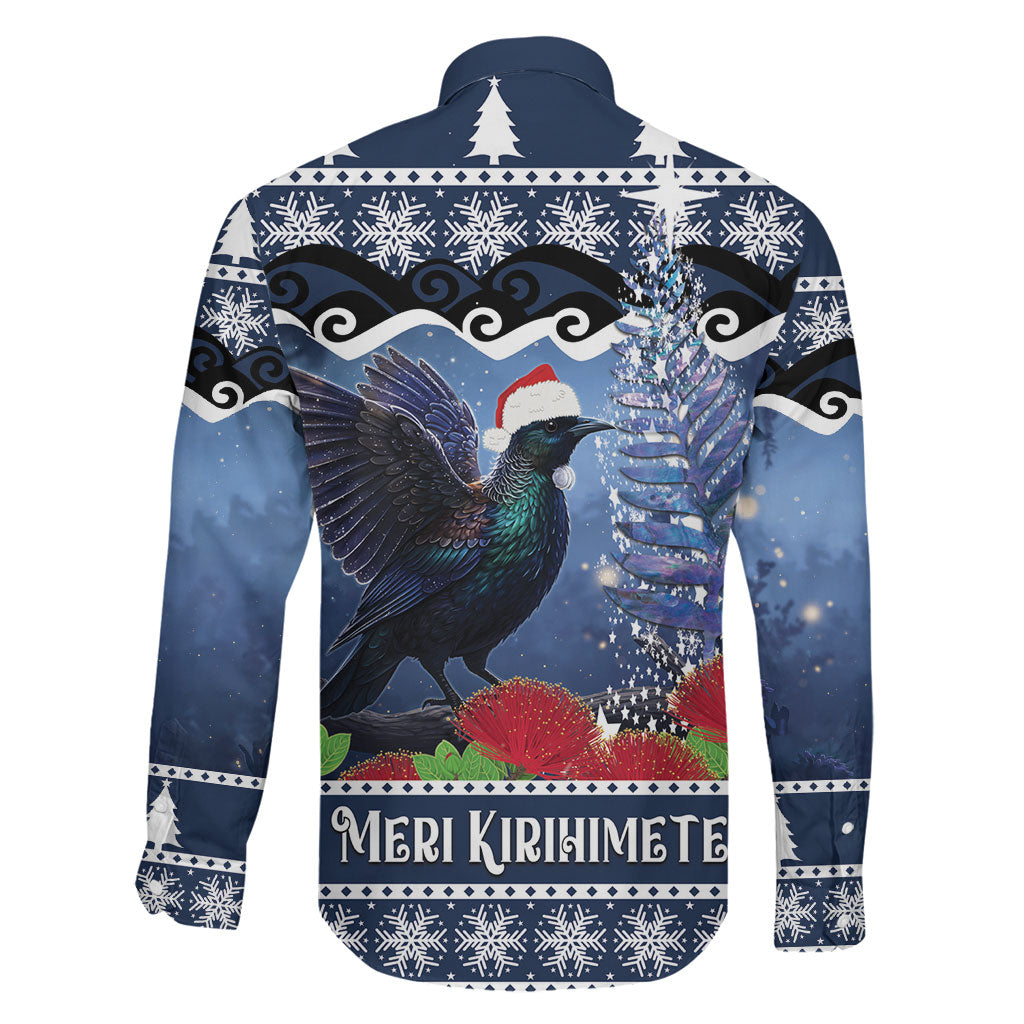 New Zealand Tui Bird Christmas Family Matching Puletasi and Hawaiian Shirt Pohutukawa Xmas Tree Meri Kirihimete