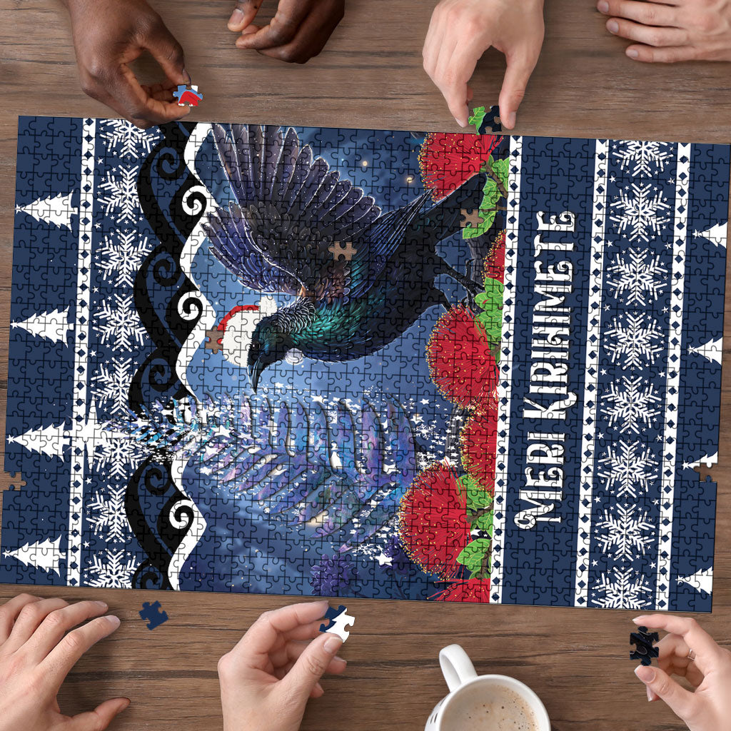 New Zealand Tui Bird Christmas Puzzle Pohutukawa Xmas Tree Meri Kirihimete