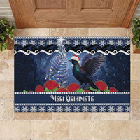 New Zealand Tui Bird Christmas Rubber Doormat Pohutukawa Xmas Tree Meri Kirihimete