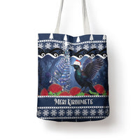 New Zealand Tui Bird Christmas Tote Bag Pohutukawa Xmas Tree Meri Kirihimete