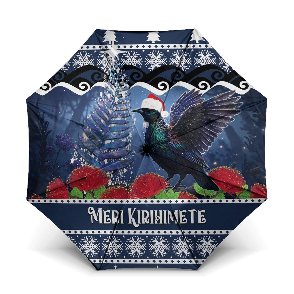 New Zealand Tui Bird Christmas Umbrella Pohutukawa Xmas Tree Meri Kirihimete