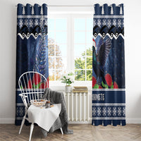 New Zealand Tui Bird Christmas Window Curtain Pohutukawa Xmas Tree Meri Kirihimete