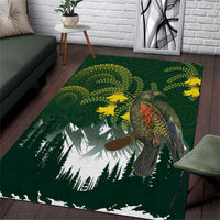 Kea Bird Kowhai New Zealand Area Rug Mountain Landscape Maori Art LT22 Green - Polynesian Pride