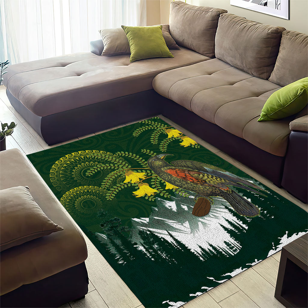 Kea Bird Kowhai New Zealand Area Rug Mountain Landscape Maori Art LT22 - Polynesian Pride