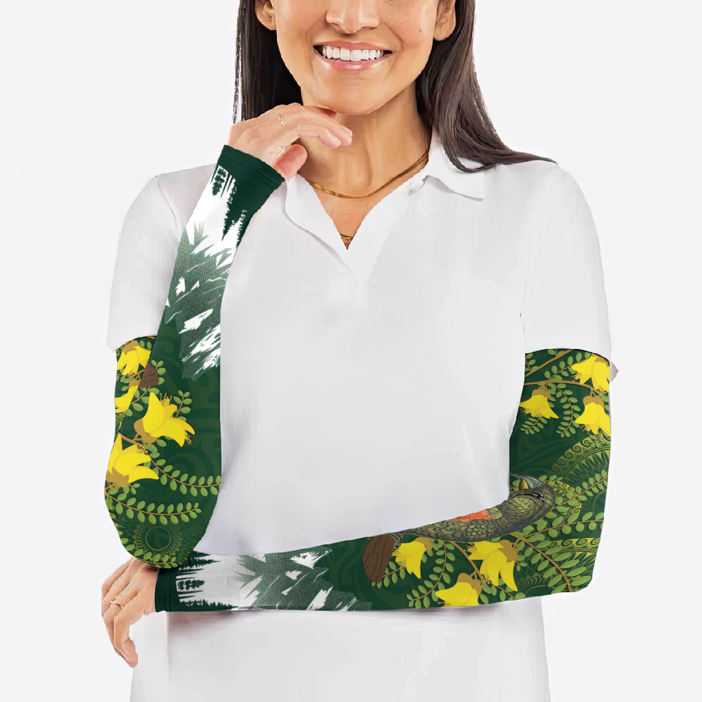 Kea Bird Kowhai New Zealand Arm Sleeves Mountain Landscape Maori Art