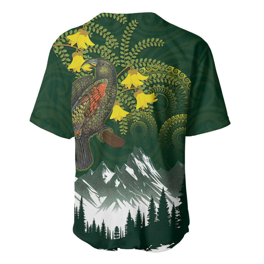 Kea Bird Kowhai New Zealand Baseball Jersey Mountain Landscape Maori Art LT22 - Polynesian Pride