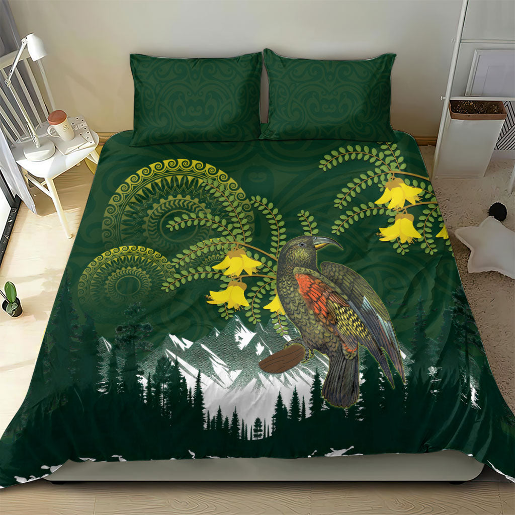 Kea Bird Kowhai New Zealand Bedding Set Mountain Landscape Maori Art LT22 - Polynesian Pride