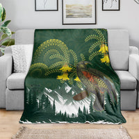 Kea Bird Kowhai New Zealand Blanket Mountain Landscape Maori Art