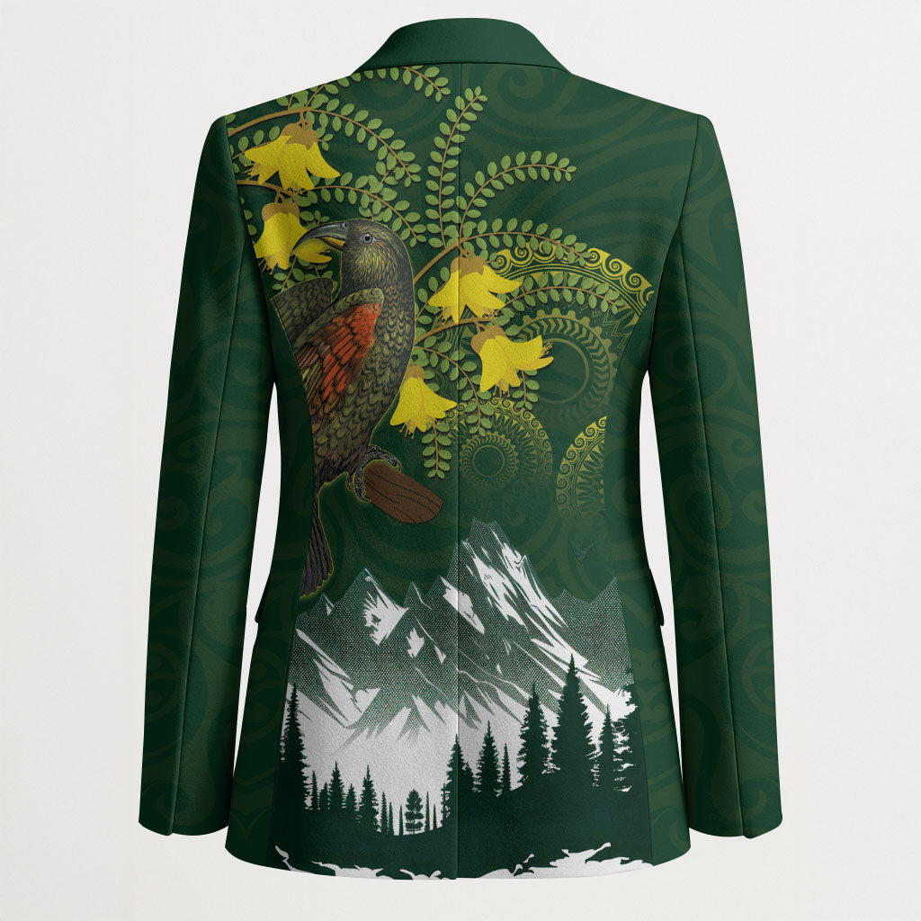 Kea Bird Kowhai New Zealand Blazer Mountain Landscape Maori Art LT22 - Polynesian Pride