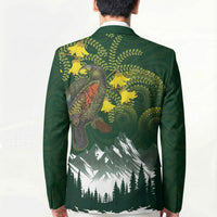 Kea Bird Kowhai New Zealand Blazer Mountain Landscape Maori Art LT22 - Polynesian Pride