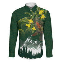 Kea Bird Kowhai New Zealand Family Matching Mermaid Dress and Hawaiian Shirt Mountain Landscape Maori Art