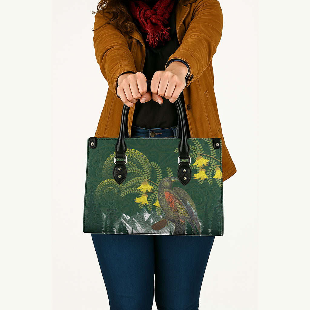 Kea Bird Kowhai New Zealand Leather Bag Mountain Landscape Maori Art LT22 - Polynesian Pride