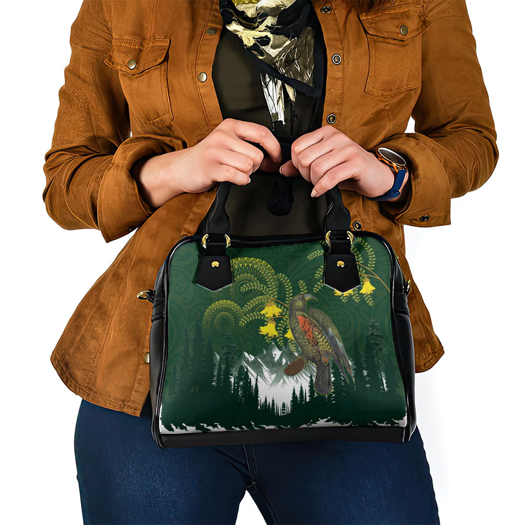 Kea Bird Kowhai New Zealand Shoulder Handbag Mountain Landscape Maori Art